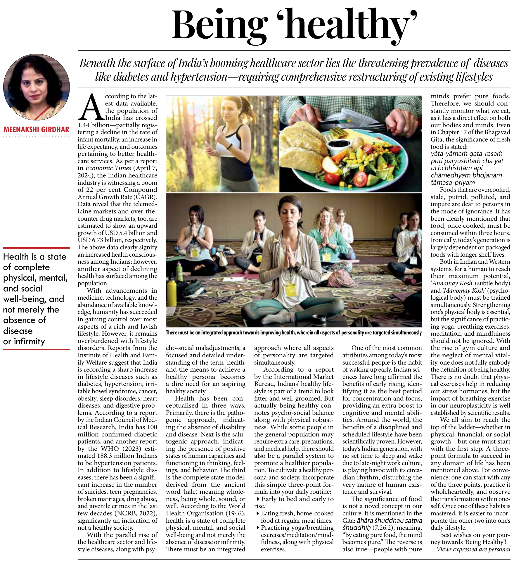 Being 'healthy' - original clipping